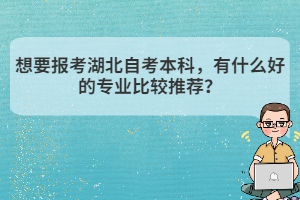 想要報(bào)考湖北自考本科，有什么好的專業(yè)比較推薦？