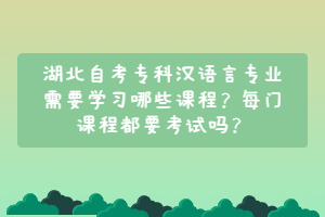 湖北自考?？茲h語言專業(yè)需要學(xué)習(xí)哪些課程？每門課程都要考試嗎？