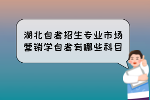 湖北自考招生專業(yè)市場營銷學(xué)自考有哪些科目？