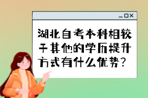 湖北自考本科相較于其他的學(xué)歷提升方式有什么優(yōu)勢？