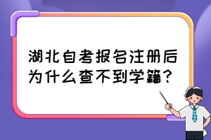 湖北自考報名注冊后為什么查不到學籍？