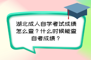湖北成人自學考試成績怎么查？什么時候能查自考成績？