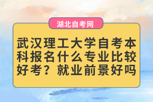 武漢理工大學(xué)自考本科報(bào)名什么專(zhuān)業(yè)比較好考？就業(yè)前景好嗎？