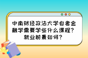 中南財經(jīng)政法大學(xué)自考金融學(xué)需要學(xué)些什么課程？就業(yè)前景如何？