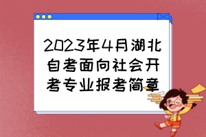 2023年4月湖北自考面向社會(huì)開考專業(yè)報(bào)考簡章