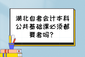 湖北自考會計(jì)本科公共基礎(chǔ)課必須都要考嗎？