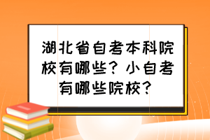 湖北省自考本科院校有哪些？小自考有哪些院校？