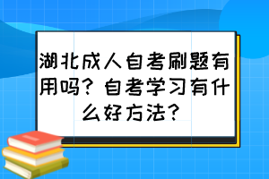 湖北成人自考刷題有用嗎？自考學(xué)習(xí)有什么好方法？