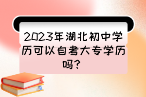 2023年湖北初中學歷可以自考大專學歷嗎？