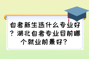 自考新生選什么專業(yè)好？湖北自考專業(yè)目前哪個就業(yè)前景好？