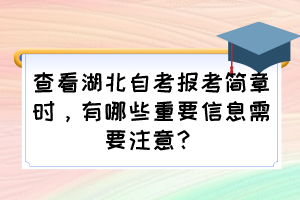查看湖北自考報(bào)考簡(jiǎn)章時(shí)，有哪些重要信息需要注意？