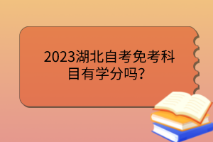2023湖北自考免考科目有學(xué)分嗎？