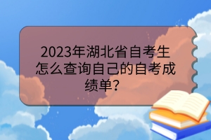 2023年湖北省自考生怎么查詢自己的自考成績單？