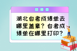 湖北自考成績單去哪里蓋章？自考成績單在哪里打?。? /><br />
</div>
<strong>自學考試成績單去哪里蓋章？</strong><br />
<br />
1、因各種特殊原因需要開具成績證明的考生，須憑準考證到<a href=