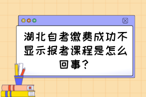 湖北自考繳費(fèi)成功不顯示報(bào)考課程是怎么回事？