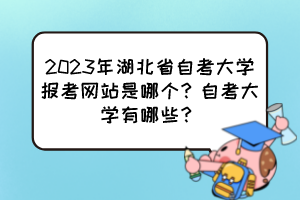 2023年湖北省自考大學(xué)報考網(wǎng)站是哪個？自考大學(xué)有哪些？