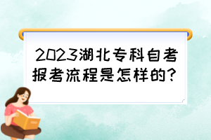 2023湖北?？谱钥紙?bào)考流程是怎樣的？