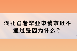 湖北自考畢業(yè)申請審批不通過是因為什么？
