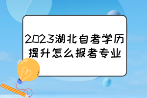 2023湖北自考學歷提升怎么報考專業(yè)？