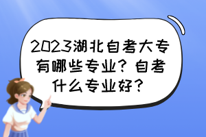 2023湖北自考大專有哪些專業(yè)？自考什么專業(yè)好？