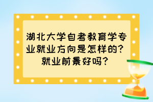 湖北大學(xué)自考教育學(xué)專(zhuān)業(yè)就業(yè)方向是怎樣的？就業(yè)前景好嗎？