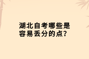 湖北自考哪些是容易丟分的點？