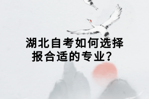 湖北自考如何選擇報合適的專業(yè)？