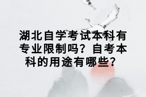 湖北自學(xué)考試本科有專業(yè)限制嗎？自考本科的用途有哪些？