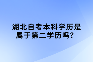湖北自考是國家認(rèn)可的學(xué)歷，那湖北自考本科學(xué)歷是屬于第二學(xué)歷嗎？下面我們就一起來看看吧！