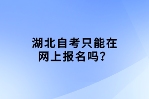 湖北自考只能在網上報名嗎？