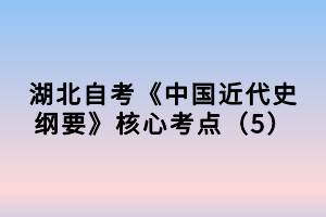 湖北自考《中國(guó)近代史綱要》核心考點(diǎn)（5）