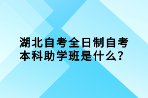 湖北自考全日制自考本科助學班是什么？