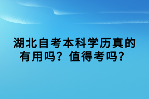 湖北自考本科學(xué)歷真的有用嗎？值得考嗎？