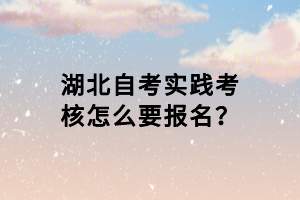 湖北自考實踐考核怎么要報名？