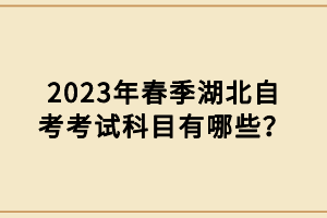 2023年春季湖北自考考試科目有哪些？