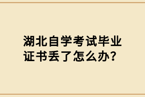 湖北自學(xué)考試畢業(yè)證書(shū)丟了怎么辦？