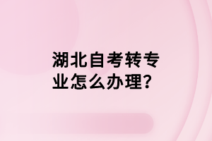 湖北自考轉(zhuǎn)專業(yè)怎么辦理？
