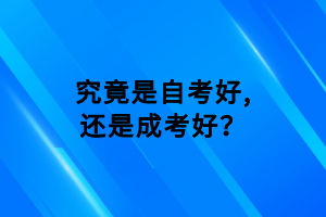 究竟是自考好,還是成考好？