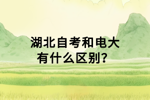 湖北自考和電大有什么區(qū)別？