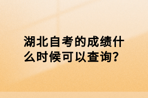 湖北自考的成績(jī)什么時(shí)候可以查詢(xún)？