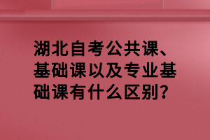 湖北自考公共課、基礎課以及專業(yè)基礎課有什么區(qū)別？