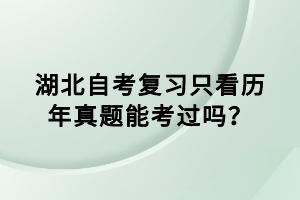 湖北自考復(fù)習(xí)只看歷年真題能考過(guò)嗎？