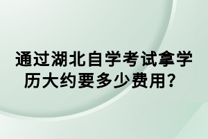 通過(guò)湖北自學(xué)考試拿學(xué)歷大約要多少費(fèi)用？