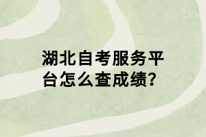 湖北自考服務平臺怎么查成績？