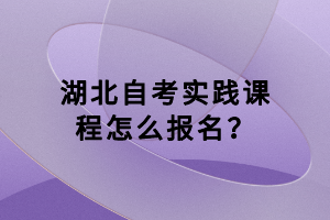 湖北自考實踐課程怎么報名？
