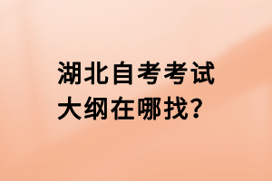 湖北自考考試大綱在哪找？