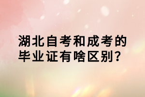 湖北自考和成考的畢業(yè)證有啥區(qū)別？