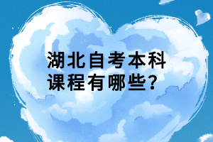 湖北自考本科課程有哪些？