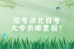 報(bào)考湖北自考大專去哪里報(bào)？