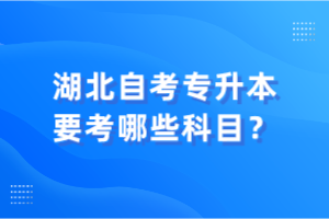 湖北自考專升本要考哪些科目？
